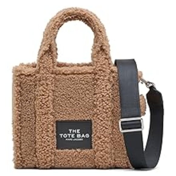 #130 NWT - Marc Jacobs Teddy Fleece Small Tote - Picture 1 of 9